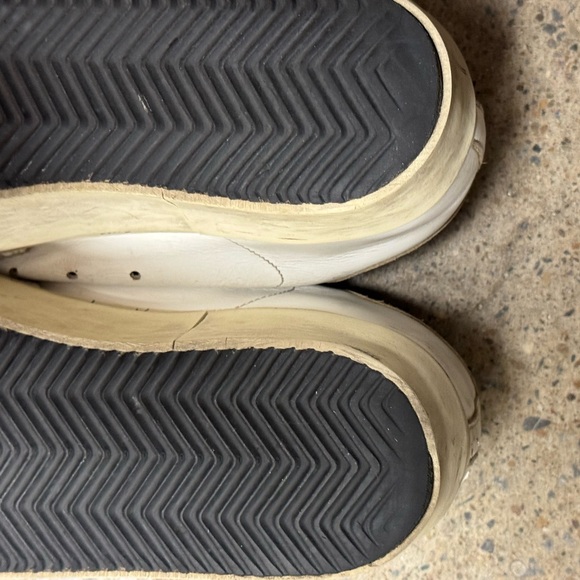 Golden Goose Hi Star White Leather Sneakers with Purple Glitter and Black Star - Picture 15 of 15